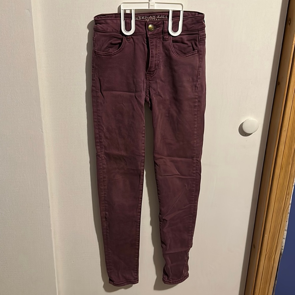 Maroon skinny jeans